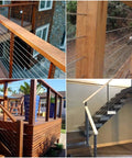 Deck railing kit with one eighth inch 316 stainless steel wire rope cable, 500 feet, 7x7 construction for outdoor and indoor balustrades