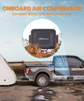 Truck towing trailer with On Board Air Compressor System Universal Air Spring Kit With Gauge Air Line And T Fittings