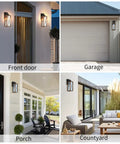 Outdoor Wall Lantern With Dusk To Dawn Sensor Hands Free Waterproof Exterior Sconce Lighting for Front Porch, Garage, Entryway.