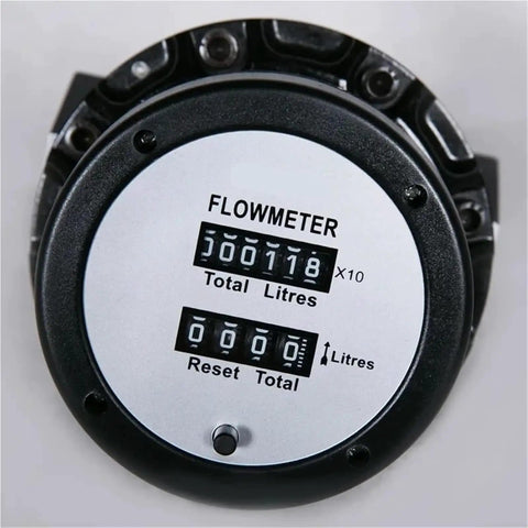 VAWNHIOPG 2 Inch Heavy Duty Electronic Transfer Pump With Mechanical Counter Oval Gear Flow Meter. High Strength Titanium Alloy Construction For Corrosion Resistant Fuel Diesel Hydraulic Media Transfer And Precision Monitoring Applications Perfect For