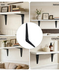 16 Pack Heavy Duty Metal Floating Shelf Brackets 6x8 Inch Black L Shaped Shelf Supports For Home Office Kitchen Desk Mounting With Wall Anchors And Screws in various room settings