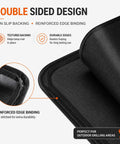 Close-up of Killer Nonstick Outdoor Grill Mat For Char Broil Signature Tru Infrared with reinforced edge binding and textured backing.