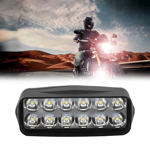 Bright E Bike LED Light for Electric Bikes and Tricycles, Universal 12V to 80V Conversion Lamp with 12 LEDs and 6W Power, Anti Reverse Protection, High Visibility Front Light for Motorcycle Style Illumination