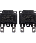 Front view of 2-Pack 125 To 250V AC And 32V DC Thermal Circuit Breaker 30A Auto Reset Overload Protector Switches for projects