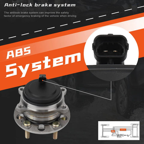 Rear Wheel Bearing And Hub Assembly For Kia Sorento 2016 2017 2018 2019 2020 FWD 5 Lug With ABS On Hub 5 Bolt