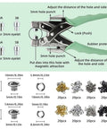 All In One Grommet Tool Kit With Eyelet Punch Plier And Case, 160 Metal Grommets And Eyelets for leather, clothes, belts, crafts