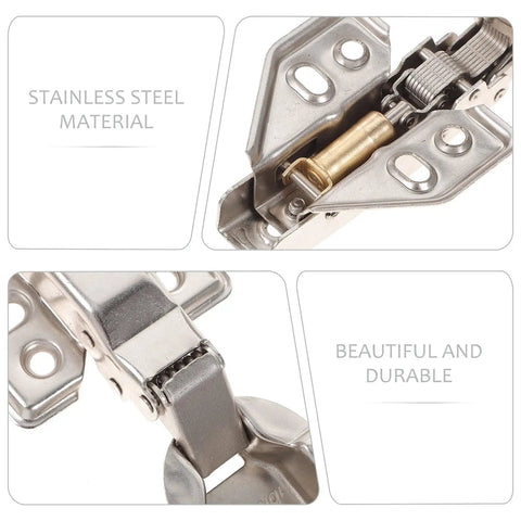 Close-up of Four Pack Full Overlay Cabinet Door Hinges With Soft Close And Hydraulic Action, Smooth Quiet Close, 4 Piece Set