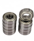 Stacked chrome steel double-shielded ball bearings, 1/2 in ID x 1-1/8 in OD, 5/16 in width, 10 pcs, pre-lubricated
