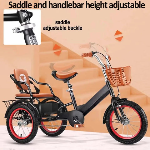 Outdoor Cruiser Tricycle For Travel And Family Fun Three Wheel Pedal Trike With Pneumatic Tire Spoke Wheels Adjustable Frame And Seat