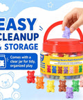 200 Pieces Counting Bears Set With Totally Awesome Color Sorting Toys For Preschool Kids Ages 3 Plus Easy Peasy Math Manipulatives in jar.