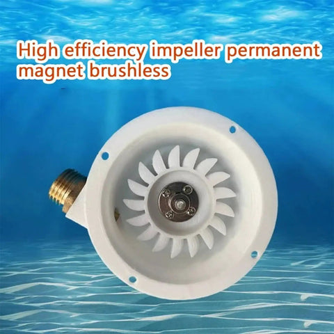 50W Portable Micro Hydroelectric Turbine Generator For Tap Water And Streams, impeller design, brass connector