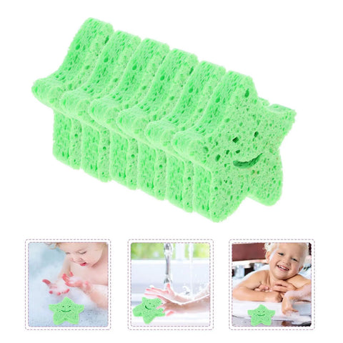 Star Shaped Body Scrubber Sponges Set With Quick Drying Wear Resistant Material For Deep Cleaning Bathing Home And Travel Use
