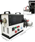 Heavy Duty Industrial Heat Blower Built Tough To Crush Daily Drying Jobs Featuring Three Hundred Cfm Airflow Punch Plus Pid Temperature Control On Standard Two Twenty Hookup side view showcasing control panel and motor components.