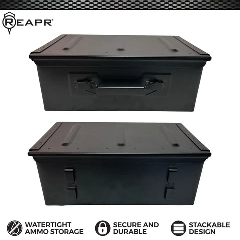 Beefy Heavy Duty Locking Ammo Can Storage Box Airtight And Watertight Steel Case for 30 Cal or 50 Cal Rounds display