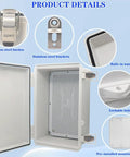 Waterproof Electrical Box IP67 Junction Box With Stainless Steel Latch Hinged Grey Cover Outdoor Project Enclosure details