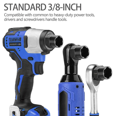 Power tools compatible with Boss 13-Piece Bolt Extractor Set for Stripped Nuts and Bolts 3/8-Inch Square Drive