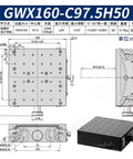 Heavy Duty Precision Rotary Tilt Table With Angled Positioning Platform For Cnc Milling dimensions diagram showing angles and measurements.