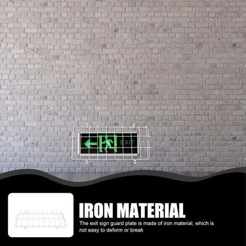 Heavy Duty Exit Sign Wire Guard Cage For Wall Mounts displayed on brick wall