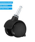 1 Inch Swivel Stem Casters With Brakes 8 Pack Nylon Wheels 360 Degree Insert Swivel Stem For Chairs And Furniture Replacement Black