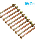 Set of 10 Heavy Duty Galvanized Hex Socket Bed Bolts, M6 x 80mm, carbon steel fasteners for DIY furniture assembly.
