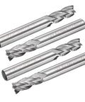 Group of four HSS-AL end mills, 3/8 in cut dia, 3/8 in shank, 4-flute upcut spiral cutters for wood PVC MDF engraving