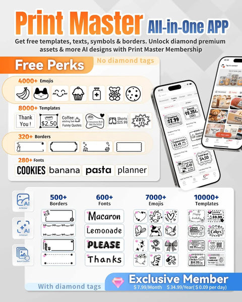 No Sweat Portable Thermal Label Printer With Crisp Built In Display And Smartphone App Hookup For Home And Small Business Quick Print Name Tags Price Stickers Cable Wraps Jewelry Cards Up To Fifty Millimeters Wide