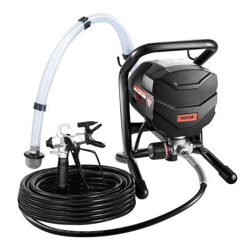 Heavy Duty Electric Airless Paint Sprayer With 650W Motor And 3000 Psi Pressure, features hose and nozzle for efficient painting.
