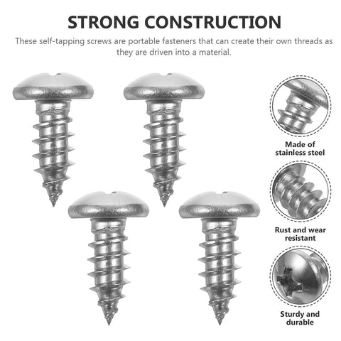 Self Tapping Wood Screws Pan Head Drive Screws Stainless Steel 100 Pcs Heavy Duty for DIY Projects and Furniture Assembly Ideal for Thin Metal