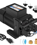 Top Shelf Brushless 110 Volt AC Water Pressure Transfer Pump 6.0 GPM 55 PSI with connectors for easy installation.