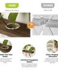 Comparison of stable test tube holder vs unstable holder in Your Go To Wall Hanging Propagation Station With Wooden Stand.