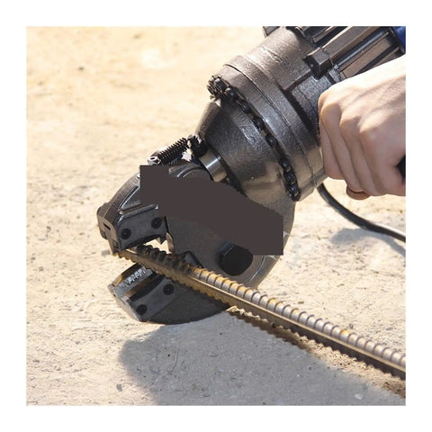 Portable Pneumatic Rebar Cutter With Strong Hydraulic Power For Cutting Steel Bars Up To 20mm, cutting rebar on the ground.