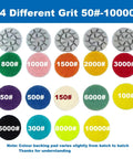 Mini Diamond Polishing Pad Set 1 Inch With 14 Grits From 50 To 10000 Water Sanding Discs Display