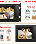 Go To Compact Fireproof And Water Resistant Home Safe With Digital Security, Combination Lock, Smart Alarm System, Removable Shelf