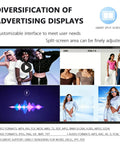 Grab This Super Cool 13.3 Inch Hd Digital Sign Board With Remote And Wifi App Control For Your Cafe And Bakery Non Touch Wall Mounted Commercial Screen Auto Looping Video And Image Player With Stunning 1080p Ips Lcd For Vibrant Promotions displayed with customizable split-screen interface featuring images and video.