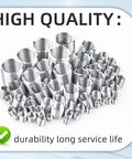 Heavy Duty Wire Thread Inserts Helicoil Kit In 304 Stainless Steel For Helical Repair Of Damaged Threads Includes Coiled Inner Thread Inserts And Size Range M3 M4 M5 M6 M8 M10 M12 Assortment displayed in assortment on white background