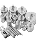 20 Piece Diamond Hole Saw Set For Tile Glass Marble Cutting With Low Vibration Design And Quick Heat Dissipation To Make Precise Drilling Jobs Super Easy And Smooth For All Your Home Reno Adventures, assorted sizes