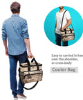 Man carrying Go-To Insulated Lunch Bag With Shoulder Strap For Picnic, Hiking, Camping Or Work, 15L Big Capacity, Tear-Resistant Polyester