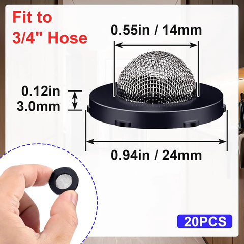 Heavy Duty 20 Pack 1 Inch Hose Washers With Stainless Steel Screen Filters To Stop Clogs And Keep Water Flowing Smoothly In Your Garden Hose Or Washing Machine Supply Lines For Total Drainage Peace Of Mind, fit to 3/4 hose