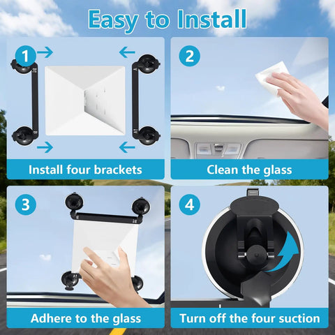 Installation steps for Starlink Mini Suction Cup Mount With 3 In 1 Car Charger For Cars Trucks RVs Boats And Road Trips