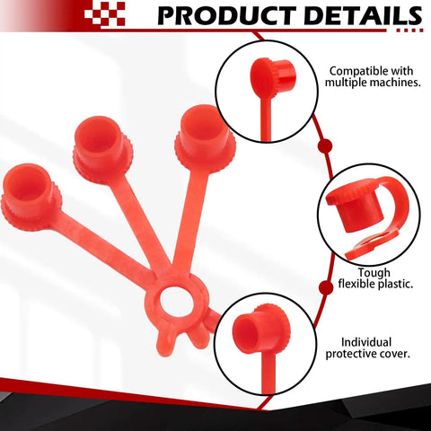 50 Count Red Grease Fitting Caps That Fit All Standard And Metric Fittings Dope Protective Cap Set With 1.67 Inch Length