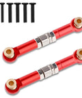 2Pc Beefed Up Metal Steering Linkage Set For 1 To 14 Scale RC Cars Rock Solid Tie Rod And Pull Rod Arm Replacement For MJX Hyper Go H14BM 14209 14210 Red Aluminum Steering Linkage Accessories, red aluminum linkages and screws