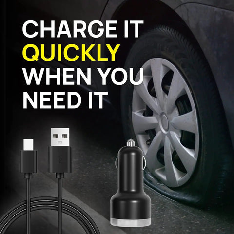 Beefy Portable Power Bundle Packing Car And Home Adapters For Wireless Tire Inflators with USB cable and car charger.