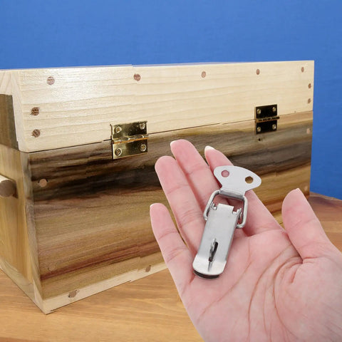 6 Sets Heavy Duty Stainless Steel Toggle Latch 72mm Chrome Spring Loaded Locking Bar Clamp For Toolbox Drawer Cabinet Box Security on wood box