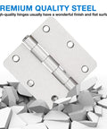 18 Pack Satin Nickel Interior Door Hinges 3.5 Inch By 3.5 Inch One Quarter Inch Radius Brushed Nickel Finish for doors