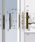 Detailed diagram of Top Tier Hinged Patio Door System With Slick Lever Handle Mortise Lock For Screen Storm Door Quick Fix Oil Rubbed Bronze.