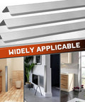 Three Heavy Duty Stainless Steel Wall Corner Guards Ten Pack displayed in various indoor settings, showing edge protectors.