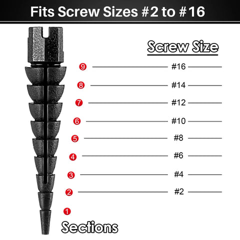 15 Piece Wood Anchor Repair Kit For Stripped Screw Holes In Wood Doors And Furniture Fits Screws Size 2 To 16 Black Quick Fix For Hinge And Fixture Holes diagram