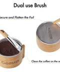 Dual-use brush from Reusable Aluminum Foil Seals Kit For Nespresso VertuoLine Capsules With 80 Lids, Holder, Brush And Scoop