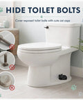 Straight Up Adorable Cat Shaped Ceramic Toilet Bolt Covers Plus Decorative Screw Knob Caps For Quick Bathroom Hardware Refresh shown on toilet.