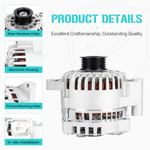 Plug N Play Premium Replacement Alternator For 3.0L Taurus 2003-2006 And Mercury Sable 2002-2005 Not For DOHC High Output Engine Generator